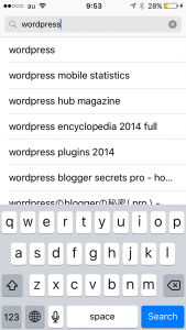 App Storeで"WordPress"と入力し検索しよう。